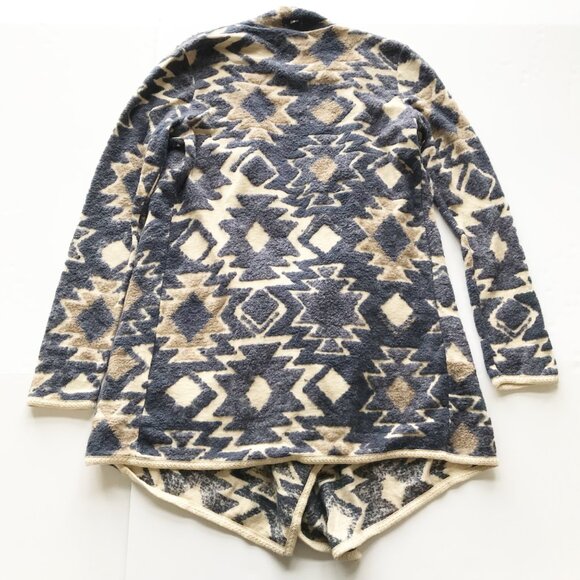 LUCKY BRAND Aztec Southwest Open Front Waterfall Cardigan Sweater Womens Small - Picture 3 of 9